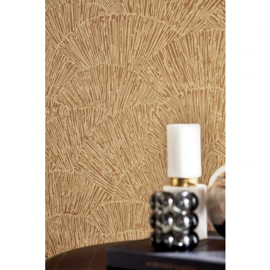 Tessen kuparinvarinen tiheakuvioinen graafinen tapetti Harlequinilta image