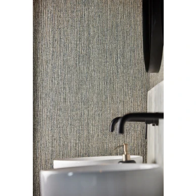 Zela Ink siniharmaa yksivarinen tapetti kylpyhuoneeseen Harlequinilta image