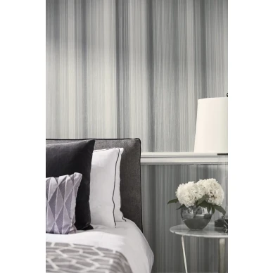Hakone harmaa raidallinen tapetti makuuhuoneeseen Harlequinilta image