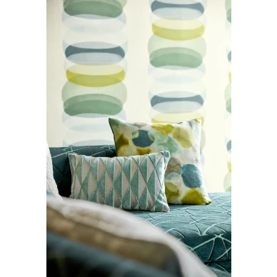 Elliptic vihrea sininen graafinen olohuoneentapetti Harlequinilta image