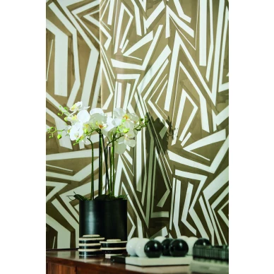 Transverse pronssinruskea graafinen tapetti lahikuva Harlequinilta image