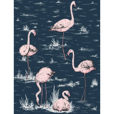 Flamingos sininen lintutapetti Cole Sonilta image