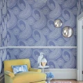 Rajapur sininen klassinen kuviotapetti olohuoneeseen Cole et Sonilta