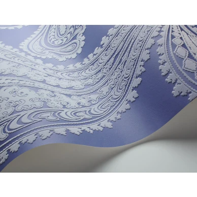 Rajapur sininen klassinen tapetti samettipintainen kuvio Cole et Sonilta image