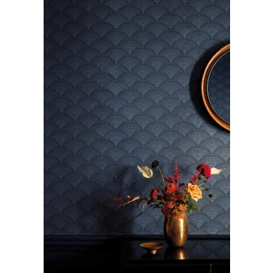 Feather Fan sininen geometrinen tapetti Cole et Sonilta image