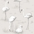 Flamingos beige harmaa lintutapetti Cole et Sonilta