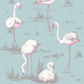 Flamingos sininen lintutapetti Cole et Sonilta