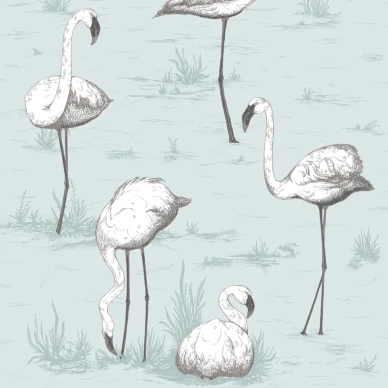 Flamingos vaalea sininen lintutapetti Cole et Sonilta image