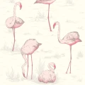 Flamingos valkoinen lintutapetti Cole et Sonilta