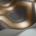 Hicks Grand musta kultainen geometrinen tapetti metallivareilla Cole et Sonilta