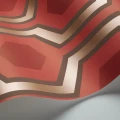 Hicks Grand punainen geometrinen tapetti metallivareilla Cole et Sonilta