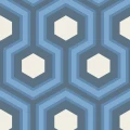 Hicks Grand sininen geometrinen tapetti Cole et Sonilta