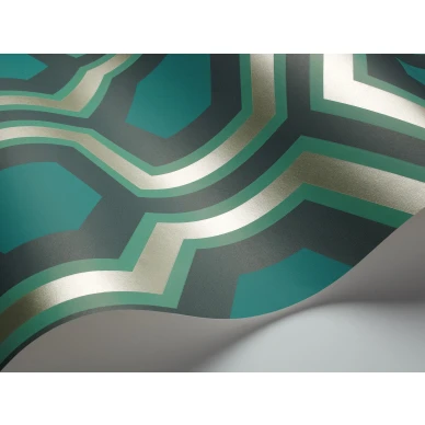 Hicks Grand vihrea graafinen tapetti metallivareilla Cole et Sonilta image