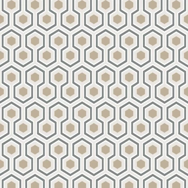 Hicks Hexagon beige harmaa geometrinen tapetti Cole et Sonilta image