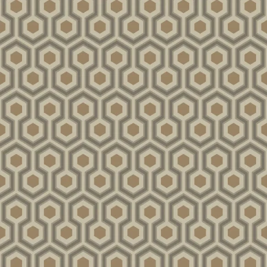 Hicks Hexagon pronssinvarinen harmaa geometrinen tapetti Cole et Sonilta image