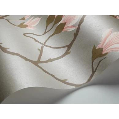 Magnolia harmaa kukkatapetti metallivareilla Cole et Sonilta image