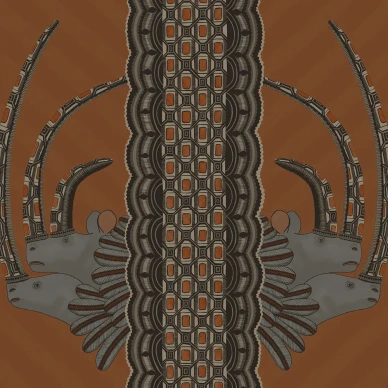 Jabu oranssi harmaa eksoottinen elaintapetti Cole et Sonilta 109 3018 image