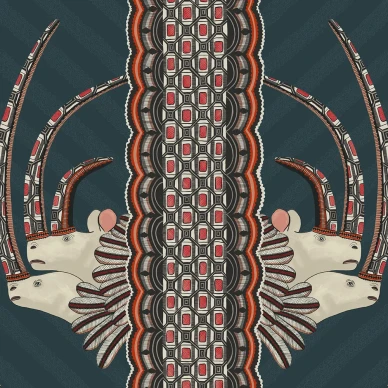 Jabu sininen oranssi elaintapetti olohuoneeseen Cole et Sonilta 109 3015 image