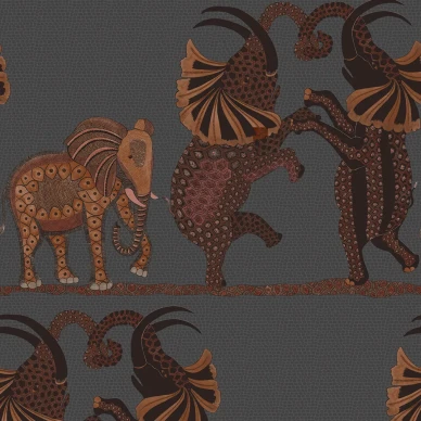 Safari Dance harmaa oranssi norsutapetti Cole et Sonilta 109 8040 image