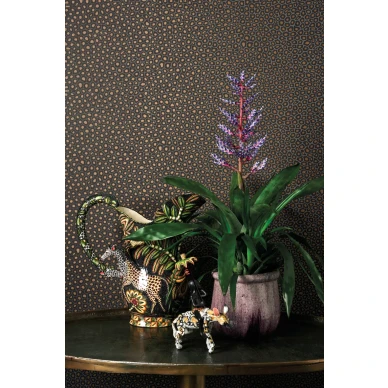 Senzo Spot harmaa kultainen nahkakuvioitu tapetti olohuoneeseen Cole et Sonilta 109 6032 image