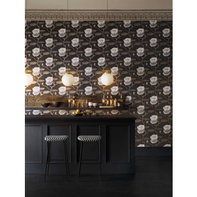 Summer Lily musta kukkatapetti keittioon Cole et Sonilta 95 4026 image