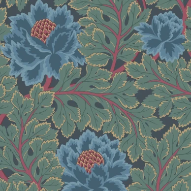 Aurora vihrea sininen kukkatapetti Cole et Sonilta 116 1003 image