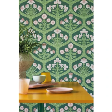 Floral Kingdom vihrea kukkatapetti keittioon Cole et Sonilta 116 3009 image