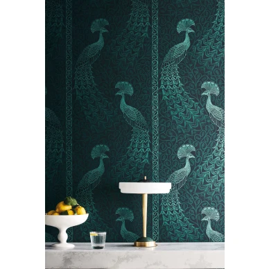 Pavo Parade sininen lintutapetti keittioon Cole et Sonilta 116 8028 image