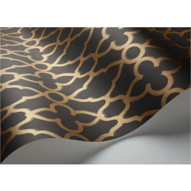 Treillage musta pronssinen geometrinen tapetti metallivareilla Cole et Sonilta 116 6025 image