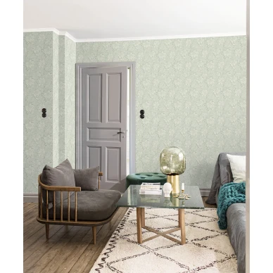 Vaaleanvihrea tapetti olohuoneeseen Borastapeterilta Acanthus 5350 image