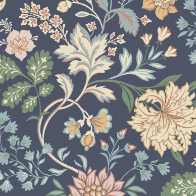 Alicia tummansininen kukkatapetti Borastapeterilta 2008 image