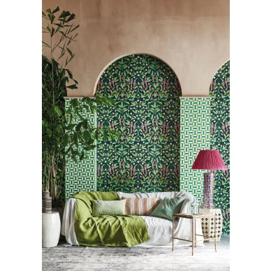 Alicatado vihrea tiheakuvioinen geometrinen tapetti Cole et Sonilta 117 12038 image