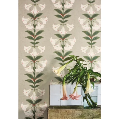 Angels Trumpet beige kukkatapetti olohuoneeseen Cole et Sonilta 117 3007 image