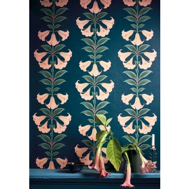 Angels Trumpet roosa sininen espanjalainen kukkatapetti Cole et Sonilta 117 3009 image