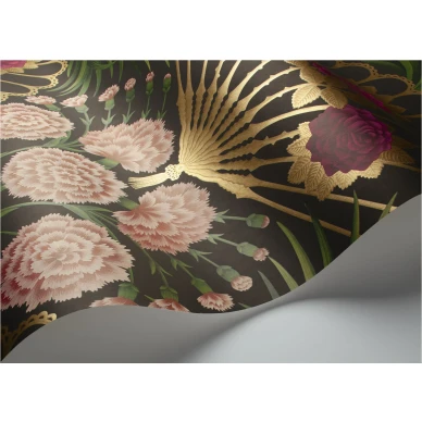 Flamenco Fan monivarinen kukkatapetti kultametallivareilla Cole et Sonilta 117 14043 image