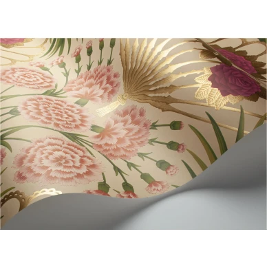 Flamenco Fan vaalea kukkatapetti metallivareilla Cole et Sonilta 117 14045 image