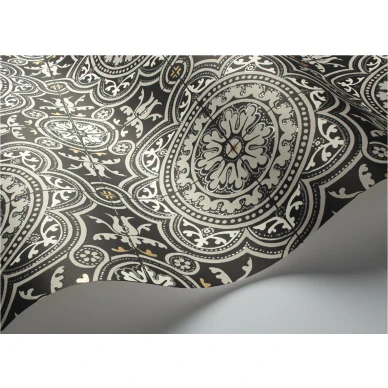 Piccadilly musta harmaa metallivareilla kuvioitu kaakelitapetti Cole et Sonilta 117 8022 image