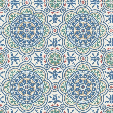 Piccadilly sininen kuviollinen laattatapetti Cole et Sonilta 117 8024 v2 image