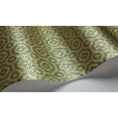Queens Quarter vihrea geometrinen tapetti metallivareilla Cole et Sonilta 118 10021 image