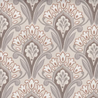 Hyasintti vanhanaikainen harmaa ruskea kukkatapetti Pihlgren ja Ritolalta 70037 image