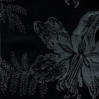 Lilja musta hopea klassinen kukkatapetti Pihlgren ja Ritolalta 69756 image