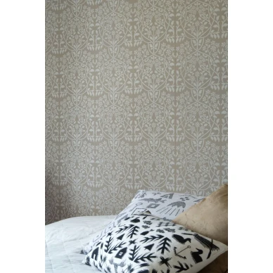 Harmaa kukkatapetti Lukko 69798 Pihlgren ja Ritolalta image