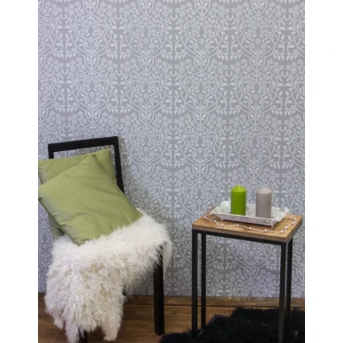 Harmaa kukkatapetti Lukko Pihlgren ja Ritolalta 70003 image