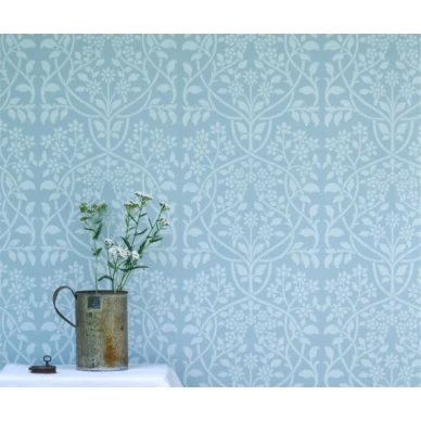 Sininen paperitapetti Lukko kukkakuviolla 69750 Pihlgren ja Ritolalta image