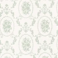 Pikkurokokoo vihrea valkoinen kuviotapetti Pihlgren ja Ritolalta 69710