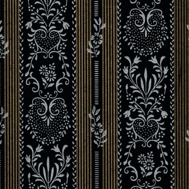 Romanssi musta kulta raidallinen kuviotapetti Pihlgren ja Ritolalta 69816 image