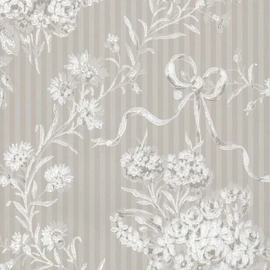 Rusetti harmaa kukka ja raitatapetti Pihlgren ja Ritolalta 67255 image