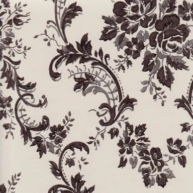 Silkkirokokoo mustavalkoinen kukkatapetti Pihlgren ja Ritolalta 69767 image