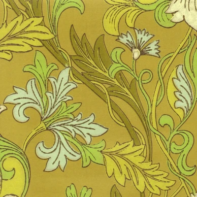 William Morris tyyliin vihrea kukkatapetti Pihlgren ja Ritolalta 68880 image