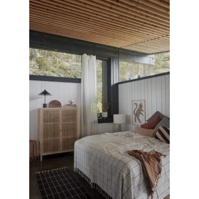 Gobi Grid Bedcover iso mustavalkoinen ruudullinen puuvillapaivapeitto OYOYlta image